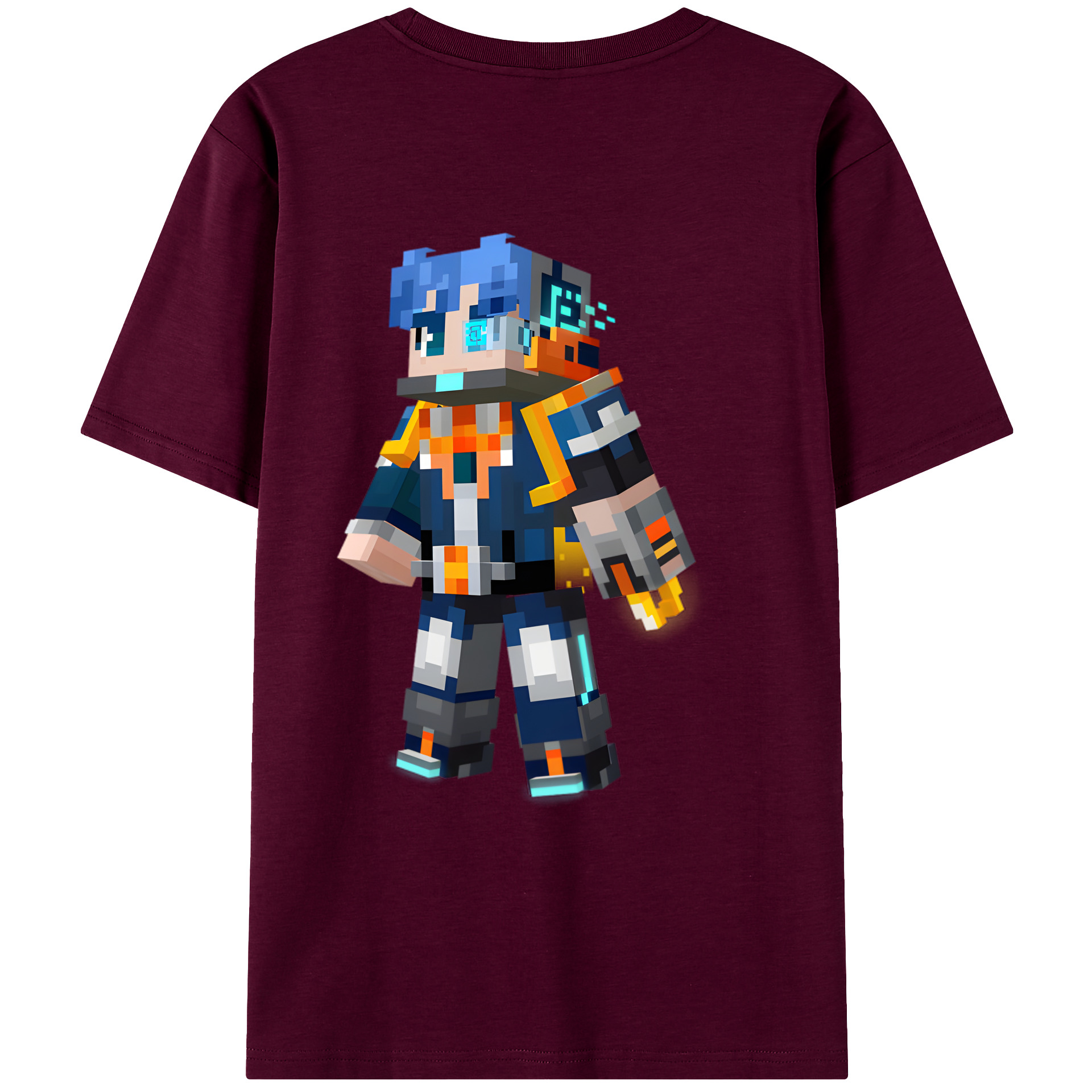 （画像用） マインクラフト ブロックの世界 Minecraft MC Block world レディース半袖Tシャツ(バックプリント)